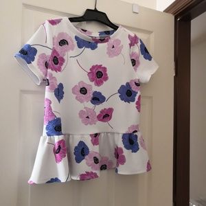 Elle floral peplum shirt size medium